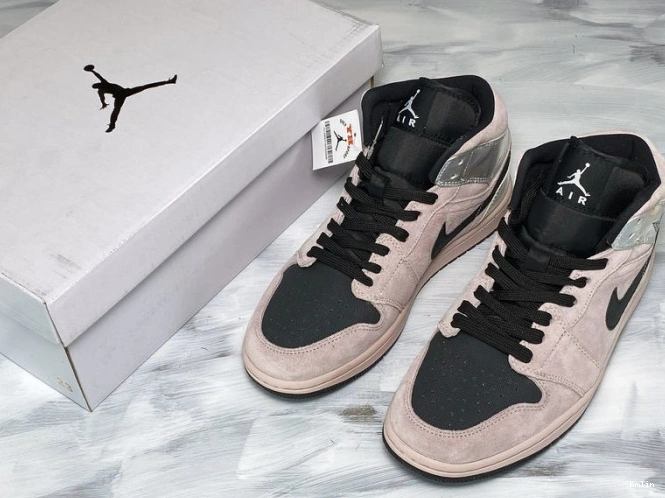 Bmlin Shoes 1 Mid Jordan Air BQ6472-602 Powder (W) Iridescent Dirty 0713